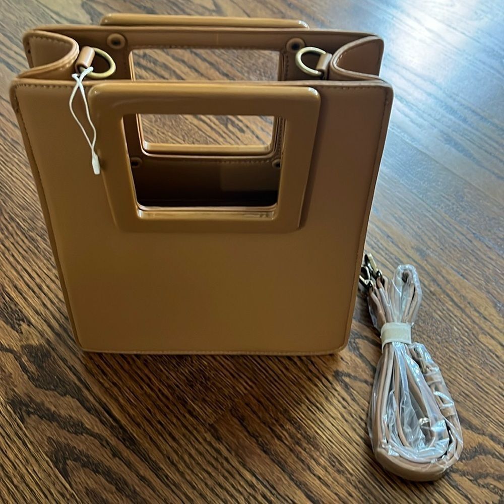 Square-Handle Satchel color Tan By Anthropologie … - image 5